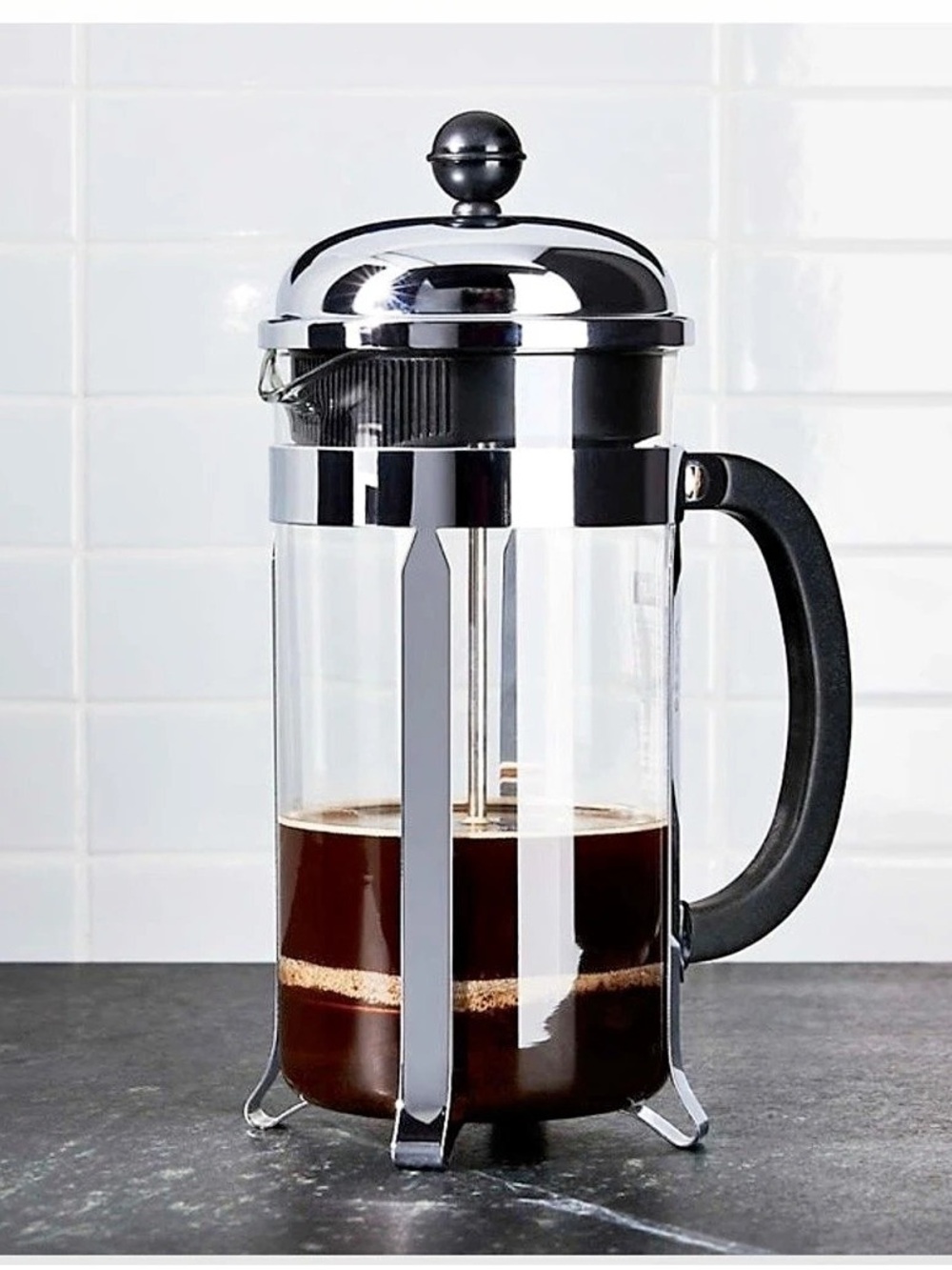Bodum Chambord French Press Coffee Maker, 34 oz 34 oz 8-Cup French Press Silver
